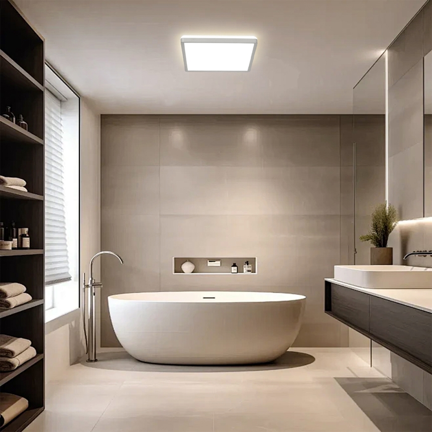 Brilagi - Φωτιστικό οροφής LED για μπάνιο ULTRA SLIM LED/24W/230V 42x42 cm ασημί IP54