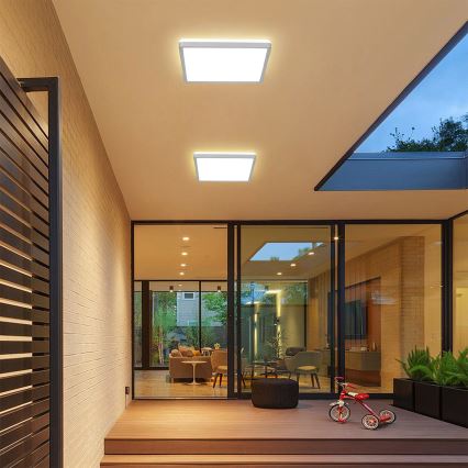 Brilagi - Φωτιστικό οροφής LED για μπάνιο ULTRA SLIM LED/24W/230V 42x42 cm ασημί IP54