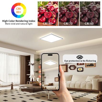 Brilagi - Φωτιστικό οροφής LED για μπάνιο ULTRA SLIM LED/24W/230V 42x42 cm ασημί IP54