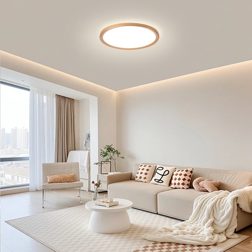 Brilagi - LED φωτιστικό οροφής μπάνιου ULTRA SLIM LED/24W/230V Ø 42 cm ροζ χρυσό IP54