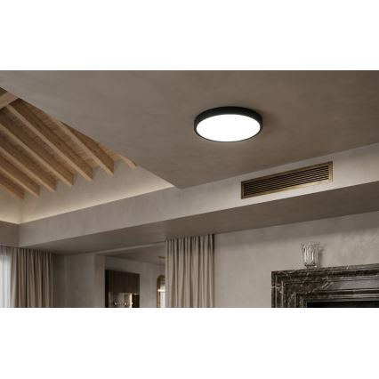 Brilagi - LED φωτιστικό οροφής για μπάνιο με αισθητήρα ZENNA LED/18W/230V Ø 29,5 cm IP44 μαύρο + τηλεχειριστήριο