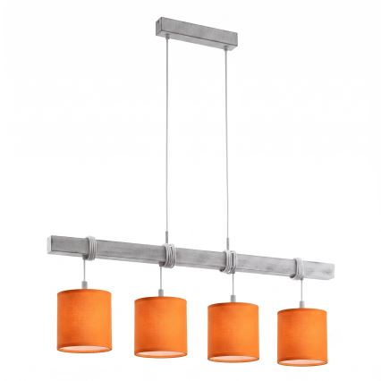Brilagi - LED φωτιστικό οροφής με καλώδιο NUBILA 4xE27/60W/230V γκρι/πορτοκαλί