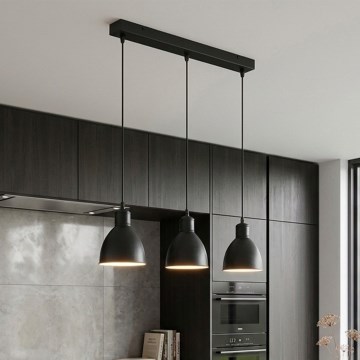 Brilagi - LED φωτιστικό οροφής με καλώδιο RIDDY 3xE27/60W/230V μαύρο