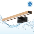 Brilagi - LED φωτισμός καθρέφτη για μπάνιο 3-σε-1 WOODY MIRROR LED/8W/230V IP44 μαύρο/δρυς