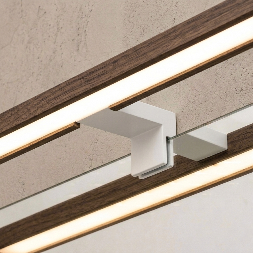 Brilagi - LED φωτισμός για καθρέφτη μπάνιου 3 σε 1 WOODY MIRROR 3 σε 1 LED/12W/230V 60 cm IP44 λευκό/δρυς/καρυδιά