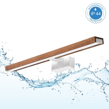 Brilagi - LED φωτισμός καθρέφτη μπάνιου 3 σε 1 WOODY MIRROR LED/12W/230V 60 cm IP44 λευκό/δρυς κερασιά