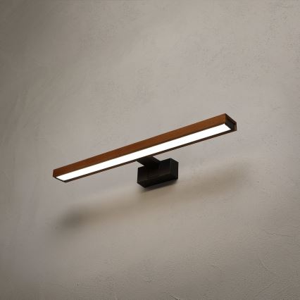 Brilagi - Φωτισμός LED για καθρέφτη μπάνιου 3 σε 1 WOODY MIRROR LED/12W/230V 60 cm IP44 μαύρο/δρυς-κερασιά