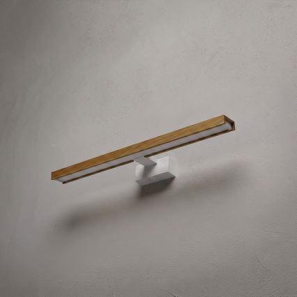 Brilagi - LED φωτισμός καθρέφτη μπάνιου 3-σε-1 WOODY MIRROR LED/12W/230V 60 cm IP44 λευκό/δρυς