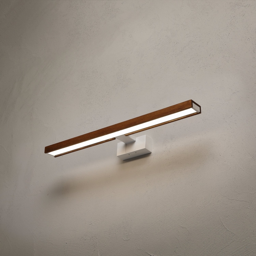 Brilagi - LED φωτισμός καθρέφτη μπάνιου 3 σε 1 WOODY MIRROR LED/12W/230V 60 cm IP44 λευκό/δρυς κερασιά