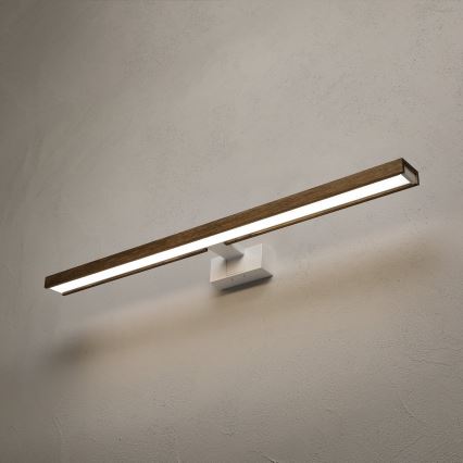Brilagi - Φωτισμός καθρέφτη μπάνιου LED 3-σε-1 WOODY MIRROR LED/15W/230V 80 cm IP44 λευκό/δρυς/καρυδιά