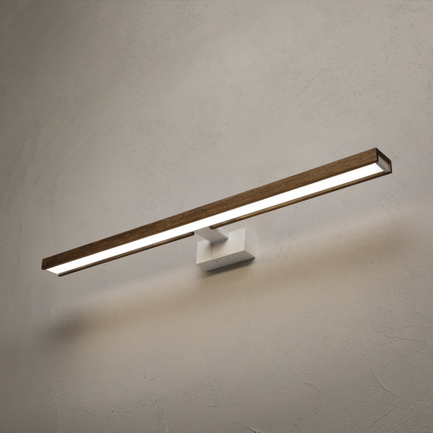 Brilagi - Φωτισμός καθρέφτη μπάνιου LED 3-σε-1 WOODY MIRROR LED/15W/230V 80 cm IP44 λευκό/δρυς/καρυδιά