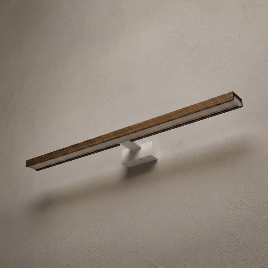 Brilagi - Φωτισμός καθρέφτη μπάνιου LED 3-σε-1 WOODY MIRROR LED/15W/230V 80 cm IP44 λευκό/δρυς/καρυδιά