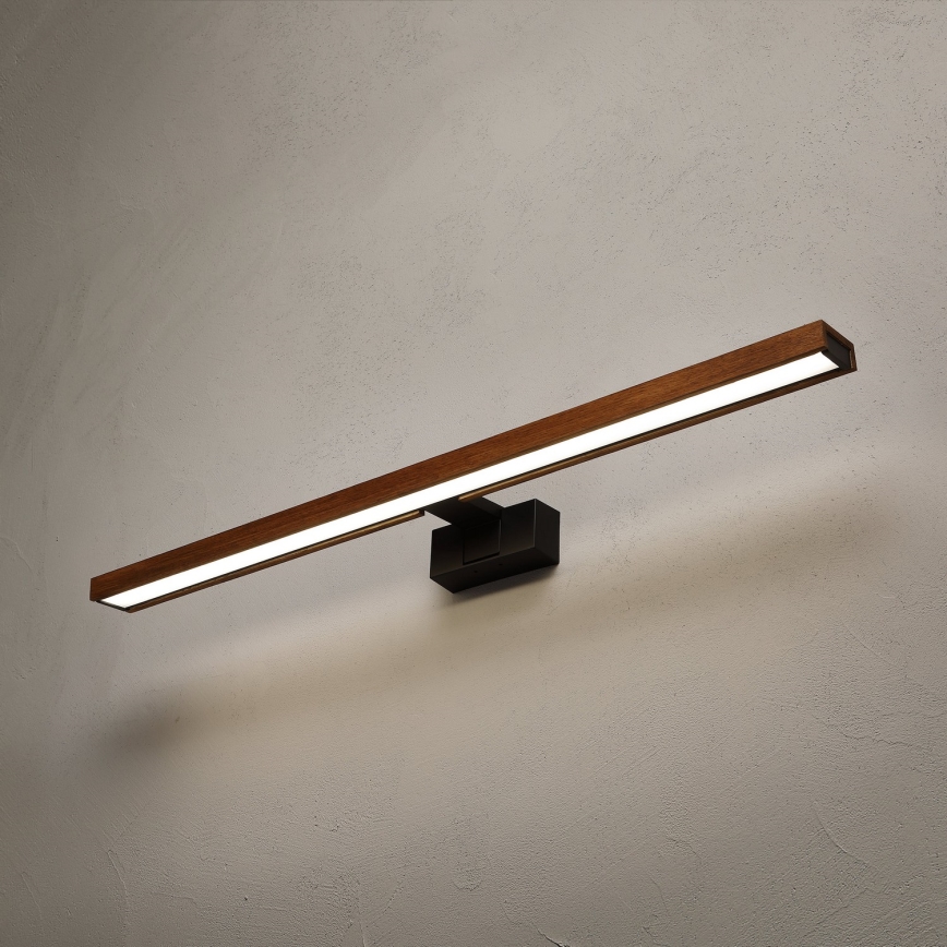 Brilagi - LED φωτισμός καθρέφτη μπάνιου 3-σε-1 WOODY MIRROR LED/15W/230V 80 cm IP44 μαύρο/δρυς κεράσι