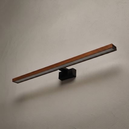 Brilagi - LED φωτισμός καθρέφτη μπάνιου 3-σε-1 WOODY MIRROR LED/15W/230V 80 cm IP44 μαύρο/δρυς κεράσι