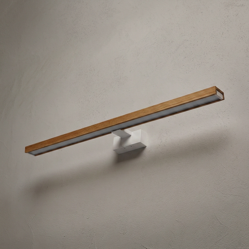 Brilagi - LED φωτισμός καθρέφτη μπάνιου 3-σε-1 WOODY MIRROR LED/15W/230V 80 cm IP44 λευκό/δρυς