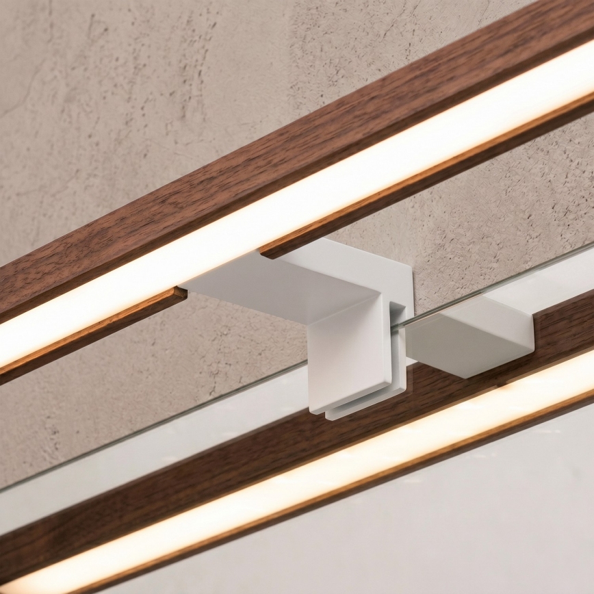 Brilagi - LED φωτισμός καθρέφτη για μπάνιο 3 σε 1 WOODY MIRROR LED/15W/230V 80 cm IP44 λευκό/δρυς κερασιά