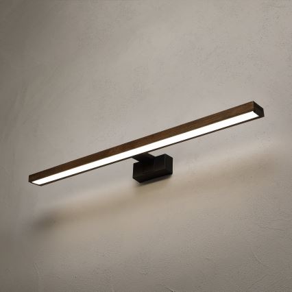 Brilagi - LED φωτιστικό για καθρέφτη μπάνιου 3 σε 1 WOODY MIRROR LED/15W/230V 80 cm IP44 μαύρο/δρυς καρυδιά