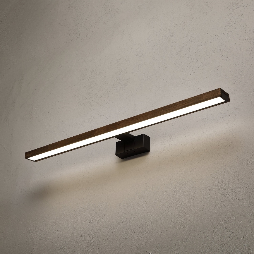 Brilagi - LED φωτιστικό για καθρέφτη μπάνιου 3 σε 1 WOODY MIRROR LED/15W/230V 80 cm IP44 μαύρο/δρυς καρυδιά