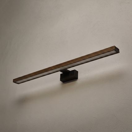 Brilagi - LED φωτιστικό για καθρέφτη μπάνιου 3 σε 1 WOODY MIRROR LED/15W/230V 80 cm IP44 μαύρο/δρυς καρυδιά
