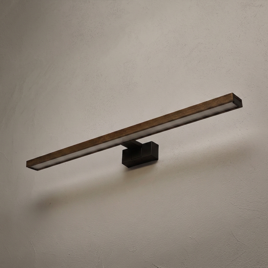 Brilagi - LED φωτιστικό για καθρέφτη μπάνιου 3 σε 1 WOODY MIRROR LED/15W/230V 80 cm IP44 μαύρο/δρυς καρυδιά