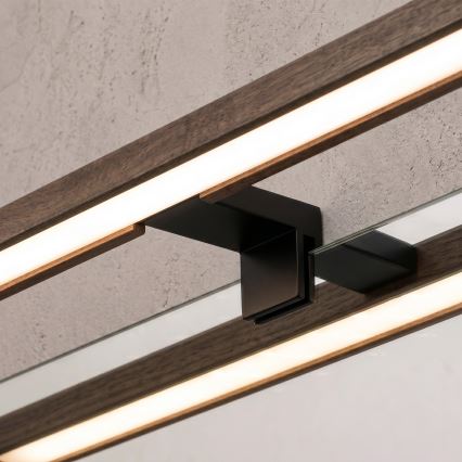 Brilagi - LED φωτιστικό για καθρέφτη μπάνιου 3 σε 1 WOODY MIRROR LED/15W/230V 80 cm IP44 μαύρο/δρυς καρυδιά