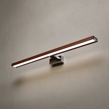 BRILAGI - LED φωτισμός καθρέφτη μπάνιου 3 σε 1 WOODY MIRROR LED/15W/230V 80 cm IP44 γυαλιστερό χρώμιο/δρυς-κερασιά