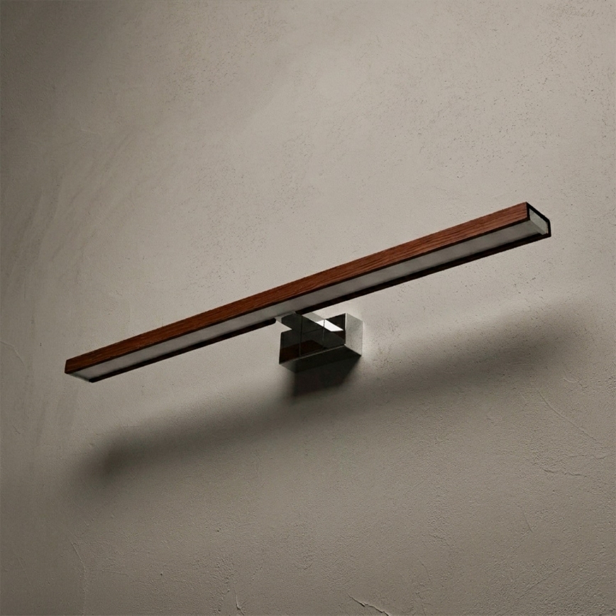 BRILAGI - LED φωτισμός καθρέφτη μπάνιου 3 σε 1 WOODY MIRROR LED/15W/230V 80 cm IP44 γυαλιστερό χρώμιο/δρυς-κερασιά