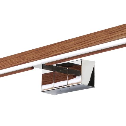 BRILAGI - LED φωτισμός καθρέφτη μπάνιου 3 σε 1 WOODY MIRROR LED/15W/230V 80 cm IP44 γυαλιστερό χρώμιο/δρυς-κερασιά