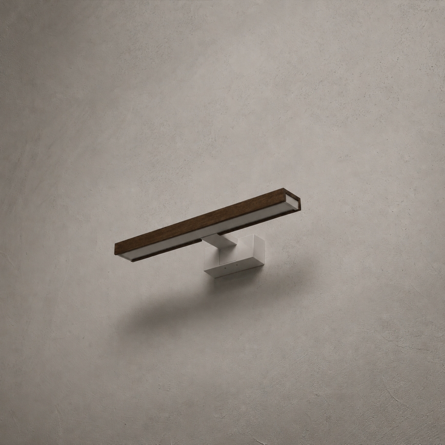 Brilagi - LED φωτισμός καθρέπτη μπάνιου 3-σε-1 WOODY MIRROR LED/8W/230V 40 cm IP44 λευκό/δρυς