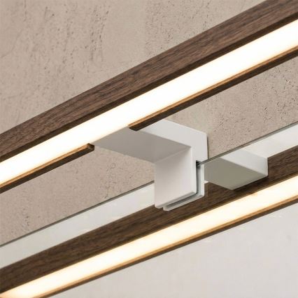 Brilagi - LED φωτισμός καθρέπτη μπάνιου 3-σε-1 WOODY MIRROR LED/8W/230V 40 cm IP44 λευκό/δρυς