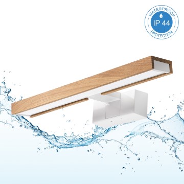 Brilagi - LED φωτισμός καθρέφτη μπάνιου 3 σε 1 WOODY MIRROR LED/8W/230V 40 cm IP44 λευκό/δρυς