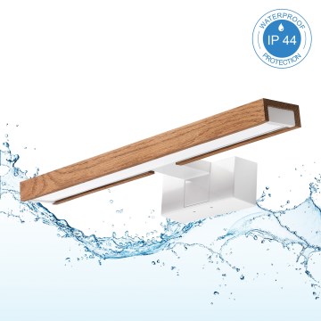 Brilagi - LED φωτισμός καθρέφτη μπάνιου 3 σε 1 WOODY MIRROR LED/8W/230V 40 cm IP44 λευκό/δρυς κερασιά
