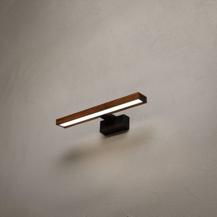Brilagi - LED φωτισμός καθρέφτη μπάνιου 3-σε-1 WOODY MIRROR LED/8W/230V 40 cm IP44 μαύρο/δρυς