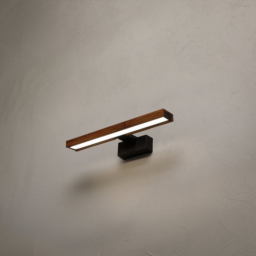 Brilagi - LED φωτισμός καθρέφτη μπάνιου 3-σε-1 WOODY MIRROR LED/8W/230V 40 cm IP44 μαύρο/δρυς