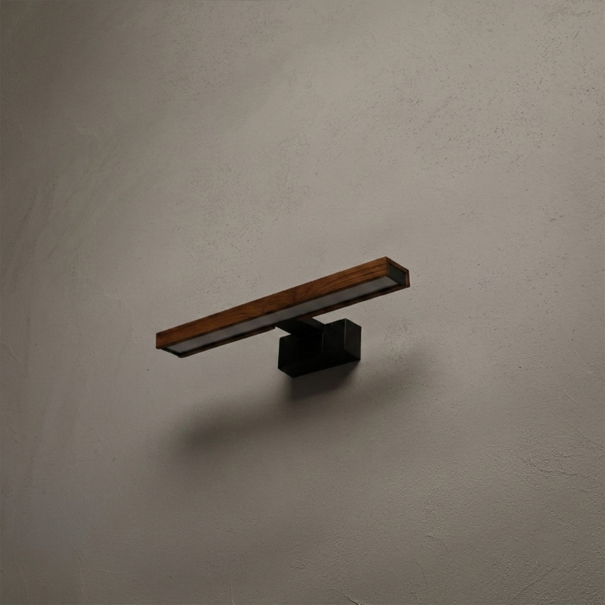 Brilagi - LED φωτισμός καθρέφτη μπάνιου 3-σε-1 WOODY MIRROR LED/8W/230V 40 cm IP44 μαύρο/δρυς