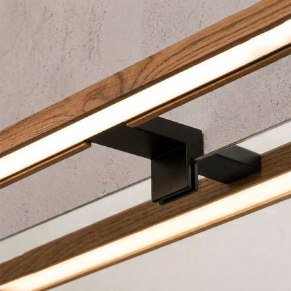 Brilagi - LED φωτισμός καθρέφτη μπάνιου 3-σε-1 WOODY MIRROR LED/8W/230V 40 cm IP44 μαύρο/δρυς