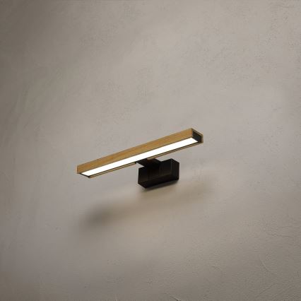 Brilagi - LED φωτισμός καθρέφτη για μπάνιο 3-σε-1 WOODY MIRROR LED/8W/230V IP44 μαύρο/δρυς