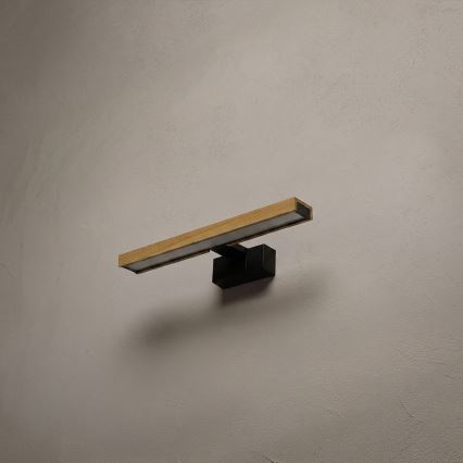 Brilagi - LED φωτισμός καθρέφτη για μπάνιο 3-σε-1 WOODY MIRROR LED/8W/230V IP44 μαύρο/δρυς