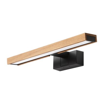 Brilagi - LED φωτισμός καθρέφτη για μπάνιο 3-σε-1 WOODY MIRROR LED/8W/230V IP44 μαύρο/δρυς
