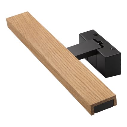 Brilagi - LED φωτισμός καθρέφτη για μπάνιο 3-σε-1 WOODY MIRROR LED/8W/230V IP44 μαύρο/δρυς