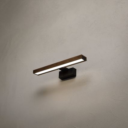Brilagi - LED φωτισμός καθρέφτη μπάνιου 3-σε-1 WOODY MIRROR LED/8W/230V 40 cm IP44 μαύρο/δρυς-καρυδιά