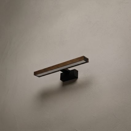 Brilagi - LED φωτισμός καθρέφτη μπάνιου 3-σε-1 WOODY MIRROR LED/8W/230V 40 cm IP44 μαύρο/δρυς-καρυδιά