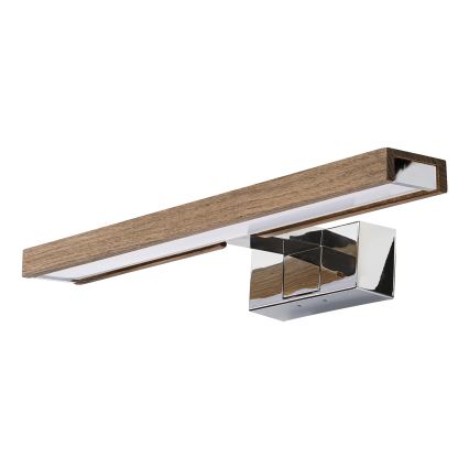 Brilagi - Φωτισμός LED 3-σε-1 για καθρέφτη μπάνιου WOODY MIRROR LED/8W/230V 40 cm IP44 γυαλιστερό χρώμιο/δρυς-καρυδιά