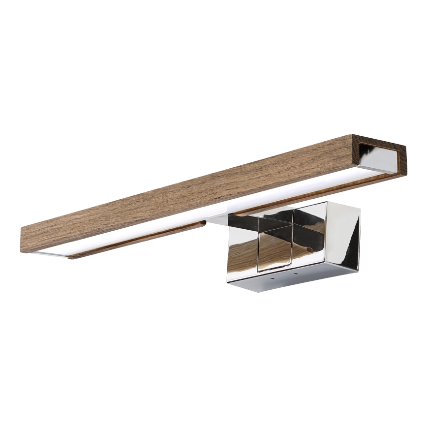 Brilagi - Φωτισμός LED 3-σε-1 για καθρέφτη μπάνιου WOODY MIRROR LED/8W/230V 40 cm IP44 γυαλιστερό χρώμιο/δρυς-καρυδιά