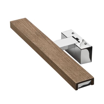 Brilagi - Φωτισμός LED 3-σε-1 για καθρέφτη μπάνιου WOODY MIRROR LED/8W/230V 40 cm IP44 γυαλιστερό χρώμιο/δρυς-καρυδιά