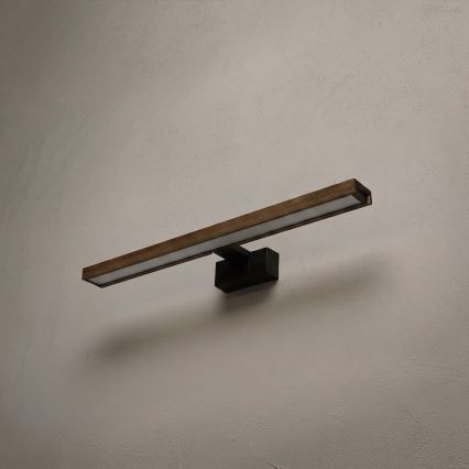 Brilagi - LED φωτισμός καθρέφτη μπάνιου 3-σε-1 WOODY MIRROR LED/12W/230V IP44 μαύρο/δρυς (καρυδιά)