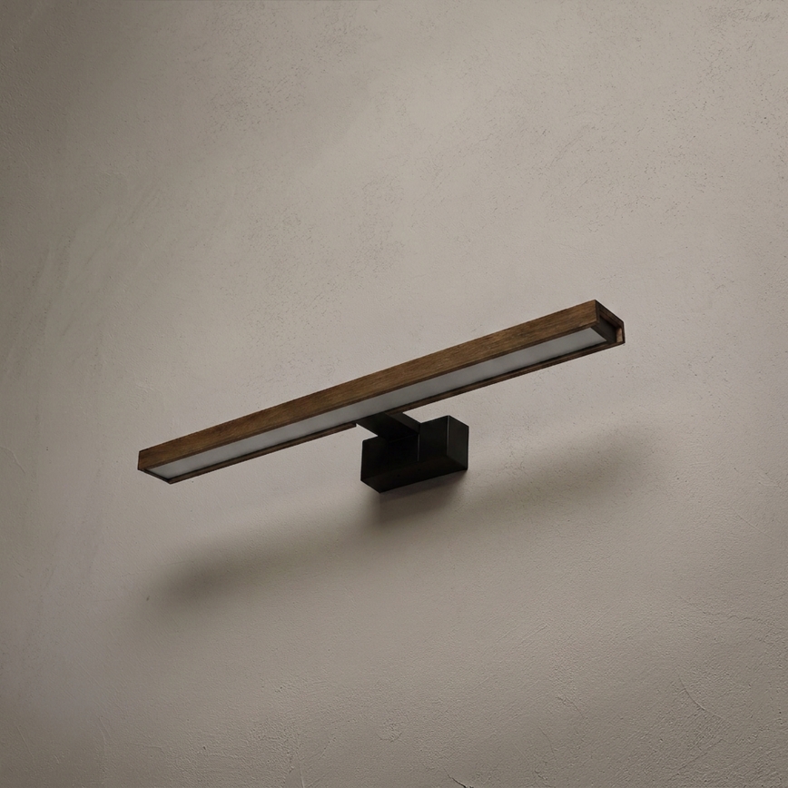 Brilagi - LED φωτισμός καθρέφτη μπάνιου 3-σε-1 WOODY MIRROR LED/12W/230V IP44 μαύρο/δρυς (καρυδιά)