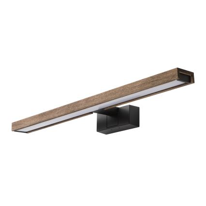 Brilagi - LED φωτισμός καθρέφτη μπάνιου 3-σε-1 WOODY MIRROR LED/12W/230V IP44 μαύρο/δρυς (καρυδιά)