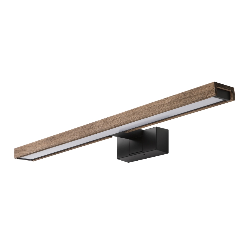Brilagi - LED φωτισμός καθρέφτη μπάνιου 3-σε-1 WOODY MIRROR LED/12W/230V IP44 μαύρο/δρυς (καρυδιά)