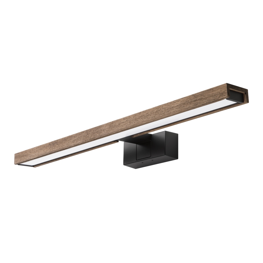 Brilagi - LED φωτισμός καθρέφτη μπάνιου 3-σε-1 WOODY MIRROR LED/12W/230V IP44 μαύρο/δρυς (καρυδιά)